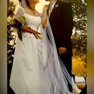 Long Sleeve Angelic White Bridal Dress by Demetrios